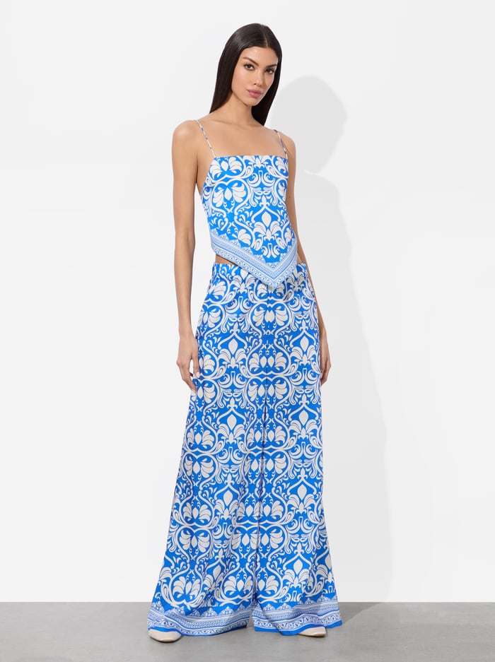 YURI SCARF TOP - SOIREE TRUE BLUE image 4 - Alice And Olivia