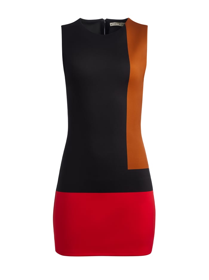 WYNELL MINI DRESS - MULTI COLORBLOCK image 5 - Alice And Olivia