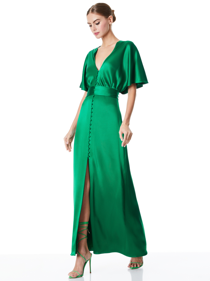 DAVIDA MIDI DRESS - EMERALD - Alice And Olivia