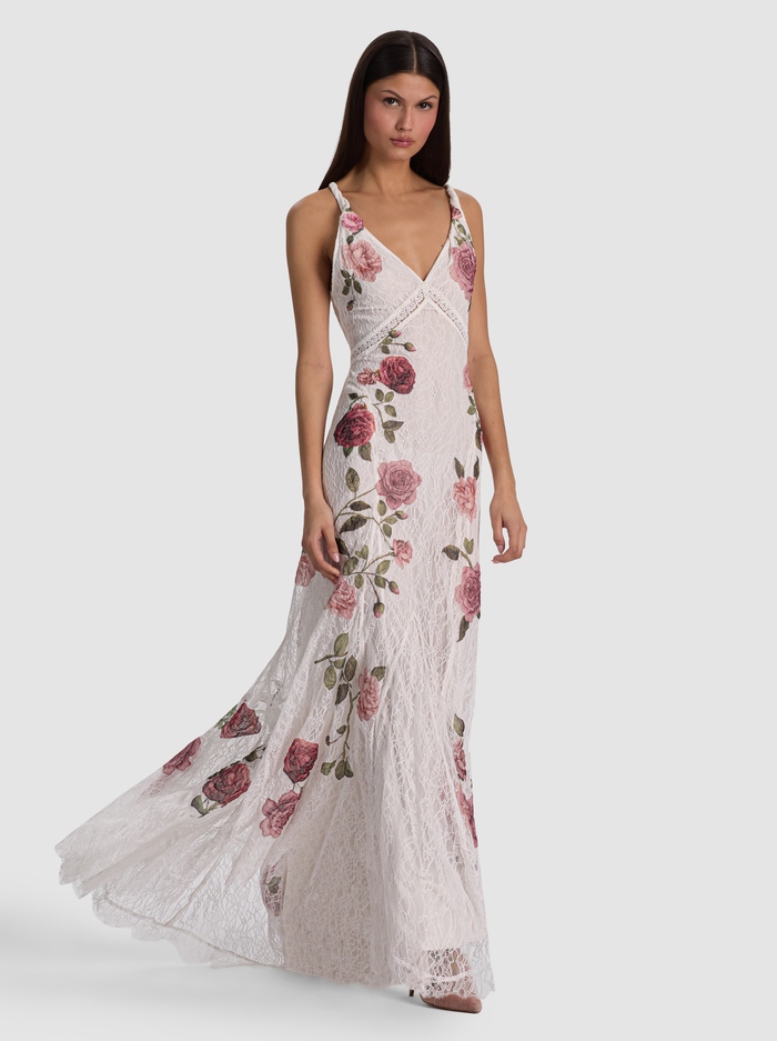 NISA LACE MAXI GOWN - GARDEN GOSSIP OFF WHITE image 5 - ALICE + OLIVIA