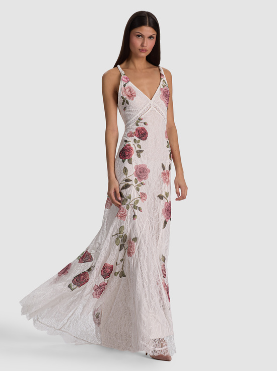 GARDEN GOSSIP OFF WHITE-NISA LACE MAXI GOWN