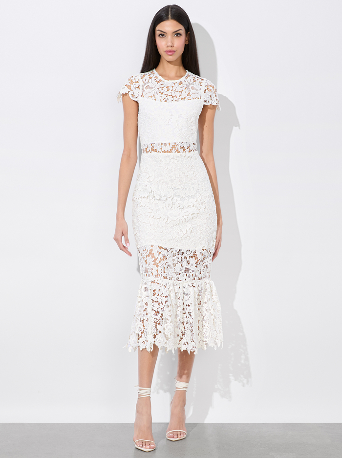 CLOVER OPEN BACK DRESS - OFF WHITE image 4 - Alice And Olivia