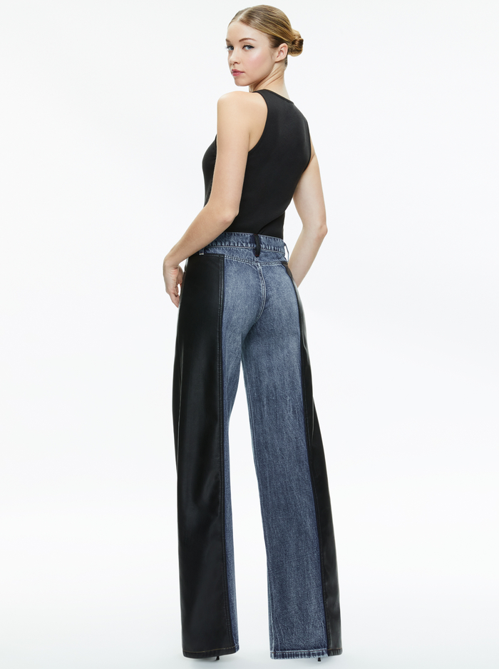 TRISH VEGAN LEATHER BAGGY JEAN - BROOKLYN BLUE image 1 - Alice And Olivia