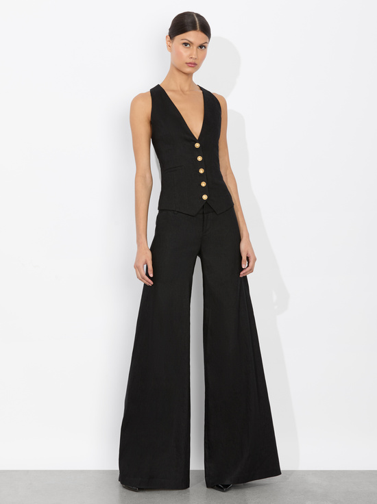 BLACK-MAZIE LINEN VEST