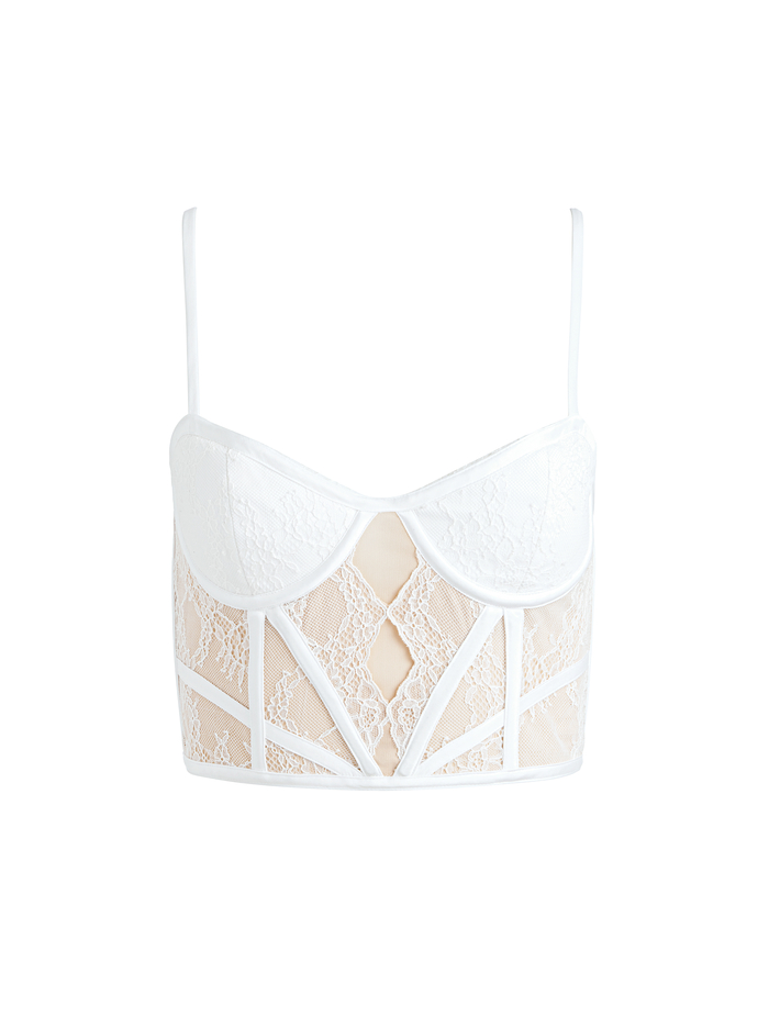IZZY LACE BUSTIER TOP - OFF WHITE image 5 - Alice And Olivia