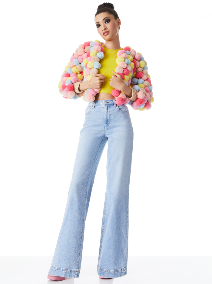 FAWN POM POM JACKET - MULTI image 2 - Alice And Olivia