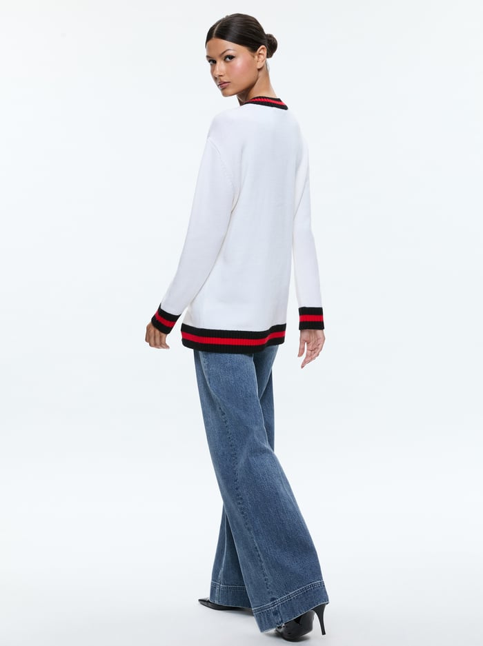 BRADFORD CARDIGAN - ECRU MULTI image 2 - Alice And Olivia