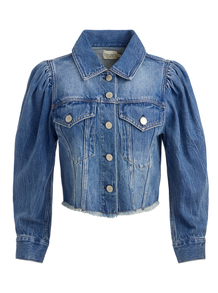 LANA DENIM JACKET - BROOKLYN BLUE image 5 - Alice And Olivia