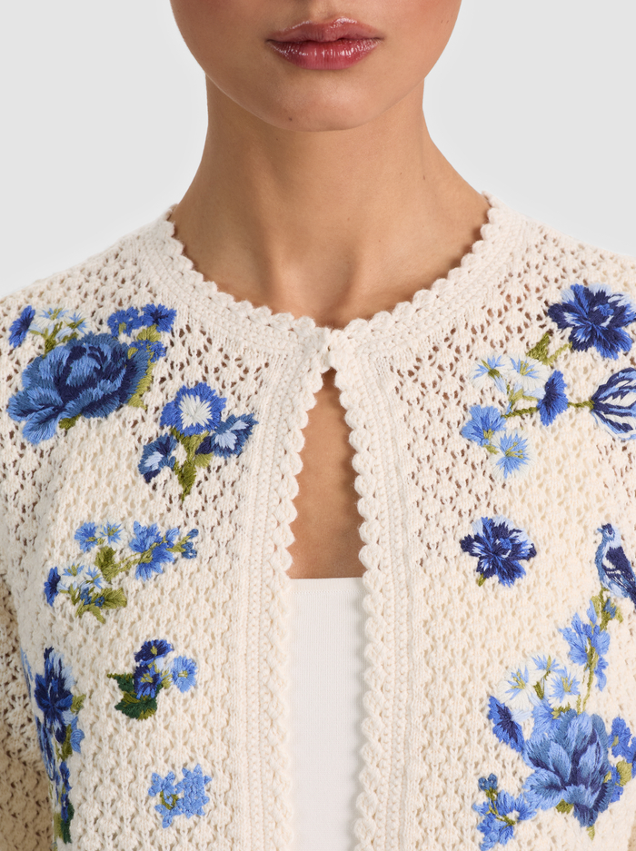 ANDERSON CROCHET CARDIGAN - FLEUR DE PARIS image 3 - ALICE + OLIVIA