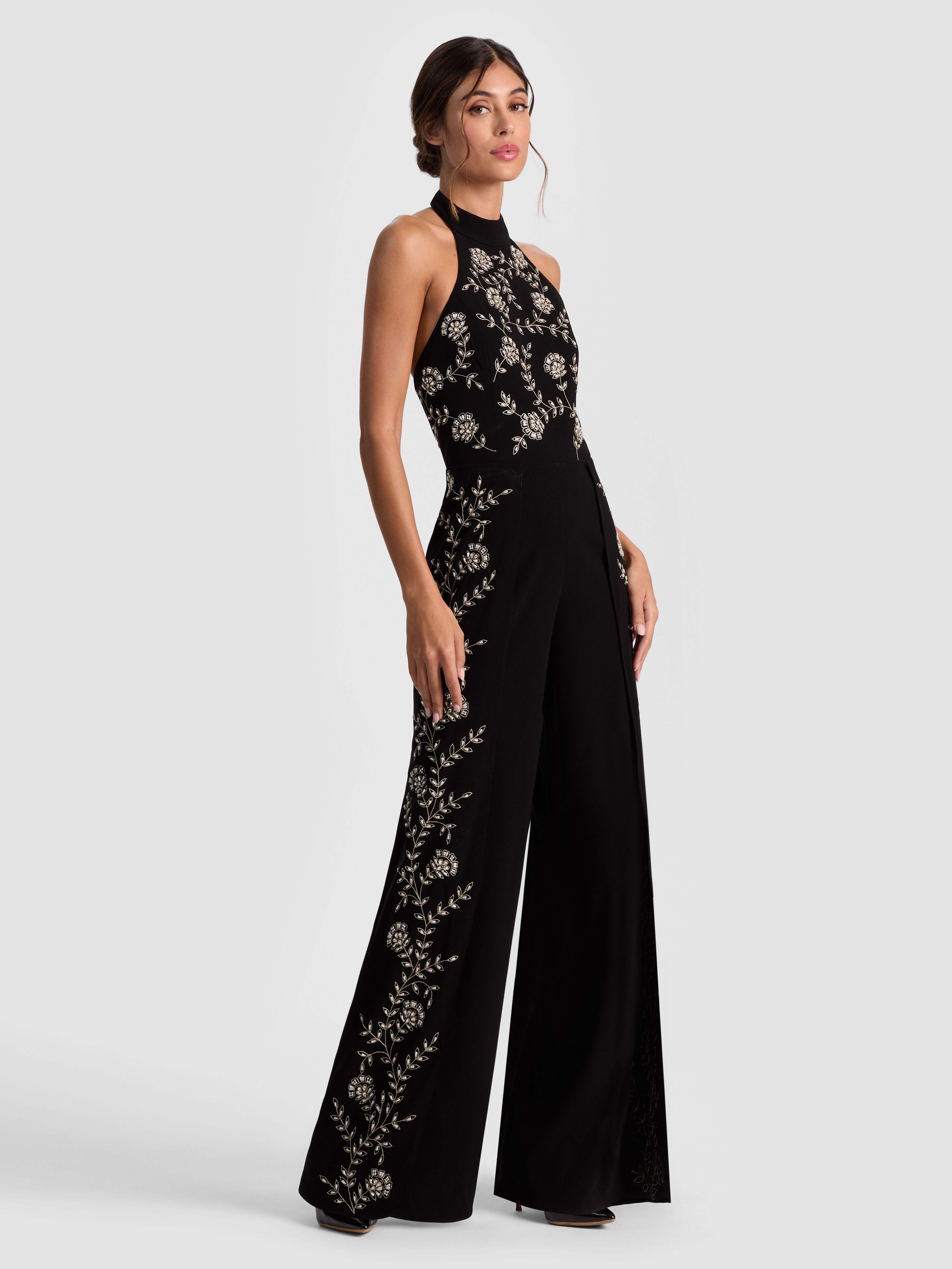 Gatz Embellished Jumpsuit In Black/multi | Alice + Olivia