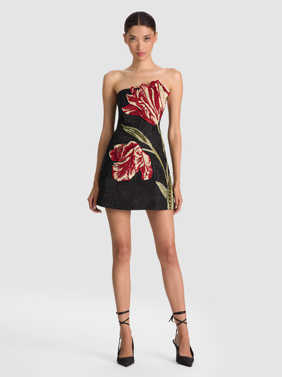 SOFT TULIP BLACK-KATIA EMBELLISHED MINI DRESS