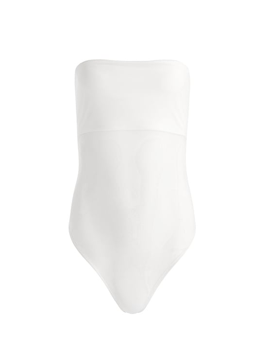 OFF WHITE-BANDEAU STRAPLESS BODYSUIT
