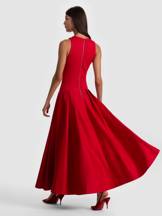 PERFECT RUBY-ADLEY DROP WAIST MIDI DRESS