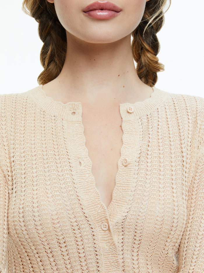 CARSON CARDIGAN - ALMOND image 3 - Alice And Olivia
