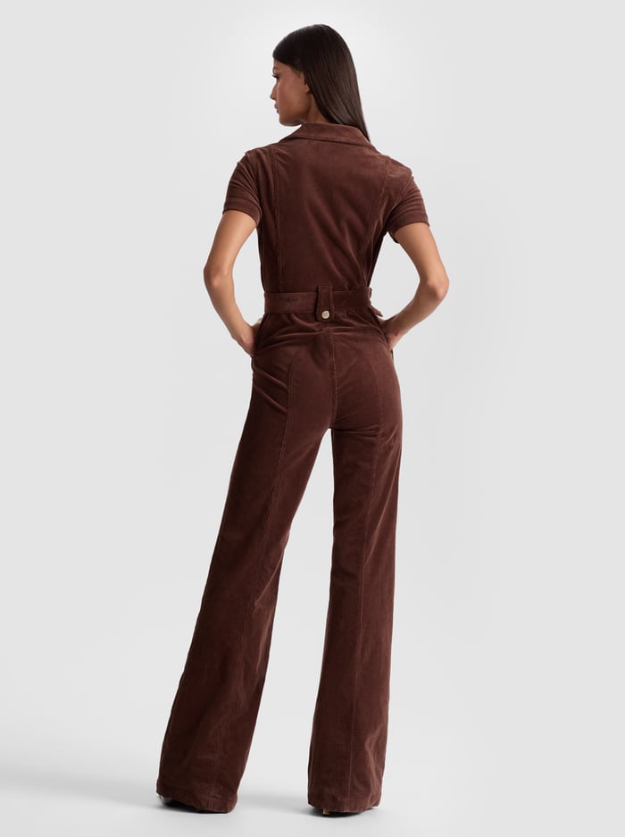 GORGEOUS CORDUROY JUMPSUIT - DARK CHOCOLATE image 2 - Alice And Olivia