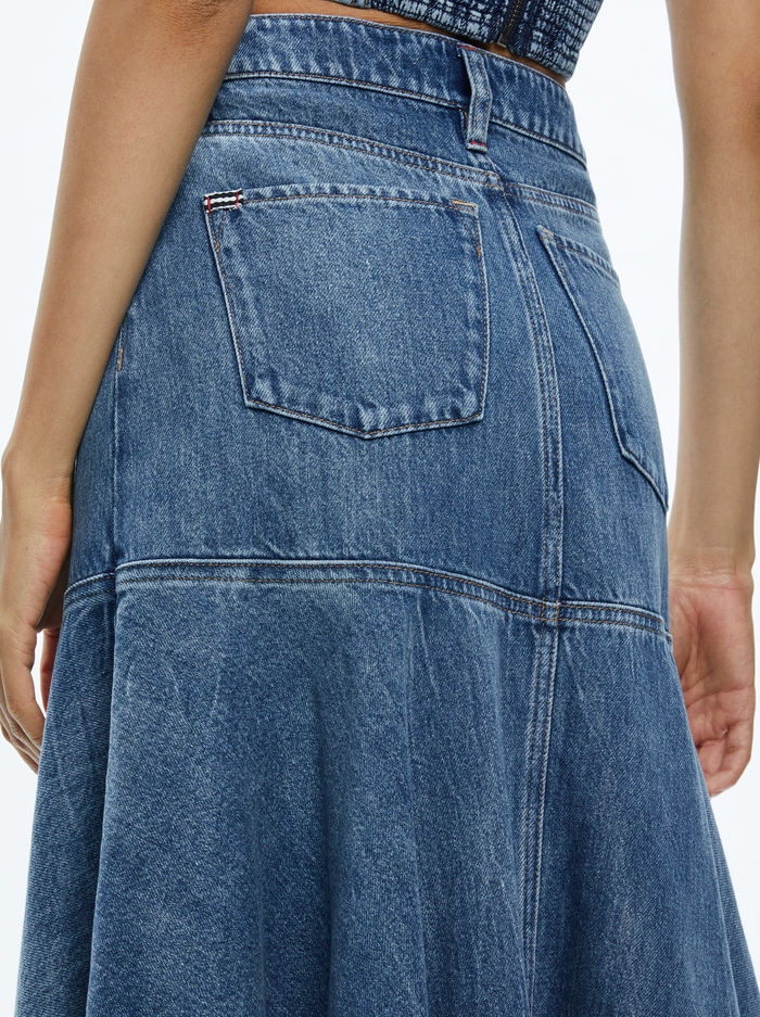 DONELLA HIGH LOW SKIRT - BROOKLYN BLUE image 3 - Alice And Olivia