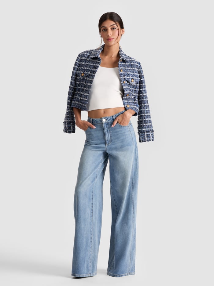 CHLOE CROPPED JACKET - INDIGO image 4 - Alice And Olivia