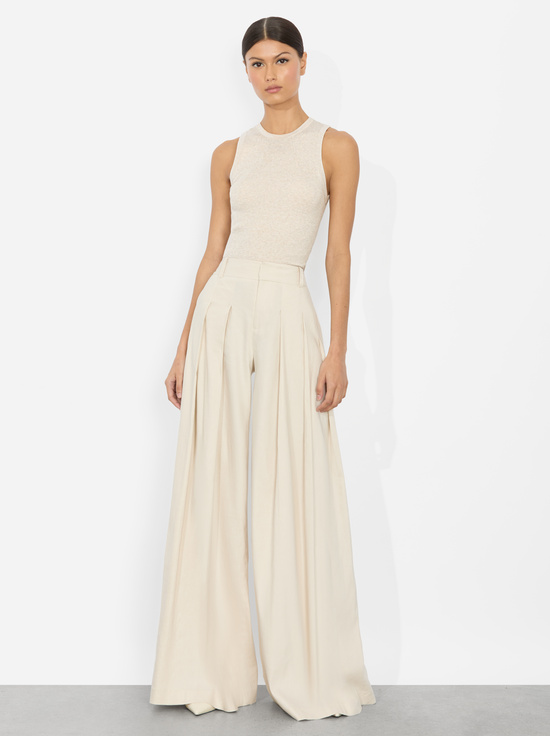 OATMEAL HEATHER-TONITA RIBBED TANK