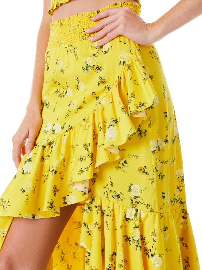 CRISTINA WRAP RUFFLE SKIRT - ESCAPE DITSY SUNBEAM image 3 - ALICE + OLIVIA