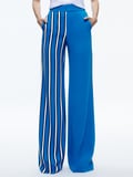 DYLAN HIGH RISE COLORBLOCK PANT - TEAKWOOD STRIPE FRENCH BLUE