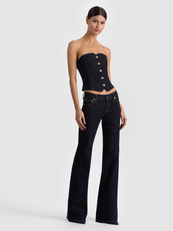 DARK RINSE-KELCEY STRAPLESS DENIM VEST