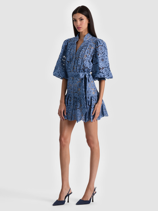 INDIGO-CORA MINI SHIRT DRESS