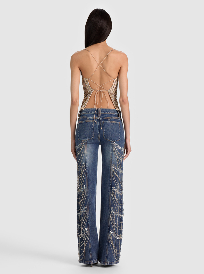 HARMON CRYSTAL SLIP TANK - ALMOND/CLEAR CRYSTAL image 2 - ALICE + OLIVIA