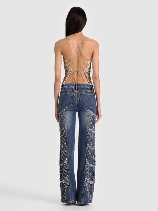 ALMOND/CLEAR CRYSTAL-HARMON CRYSTAL SLIP TANK