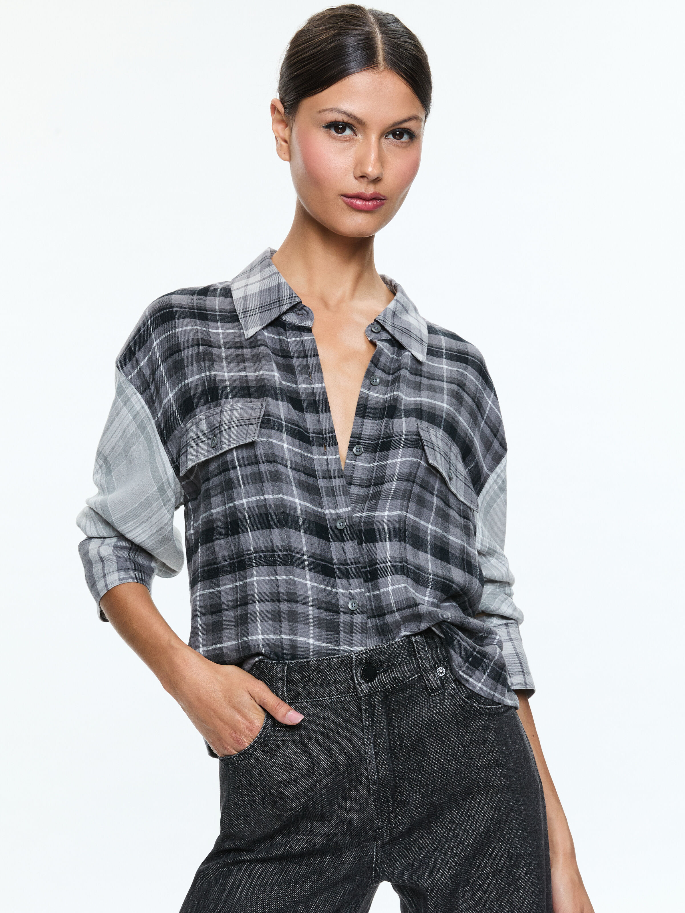 Alice and olivia plaid dress clearance