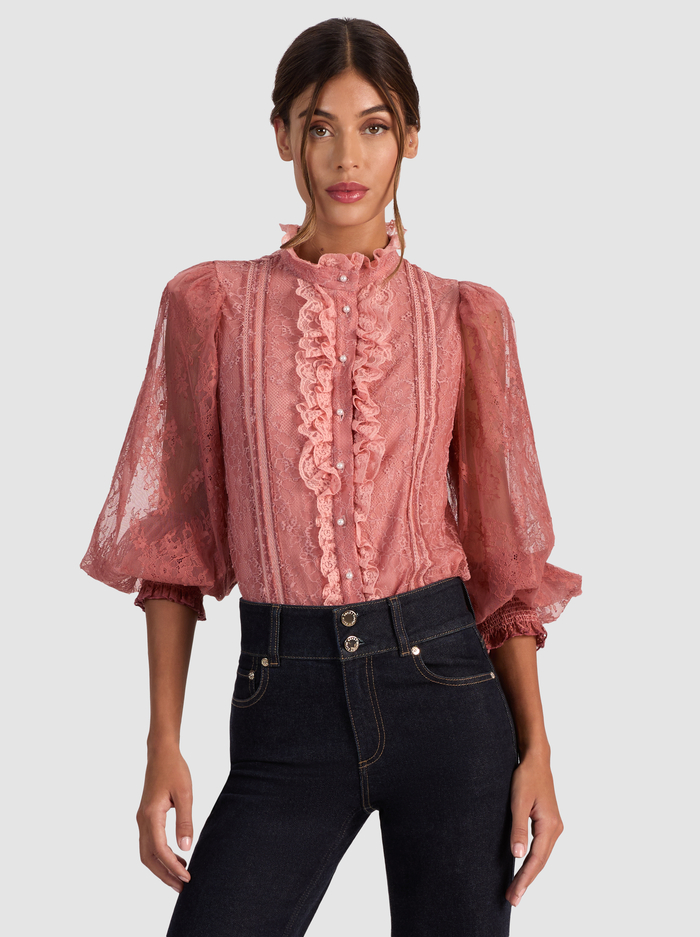 EUGENIA LACE BLOUSE - BOHEMIAN ROSE - Alice And Olivia