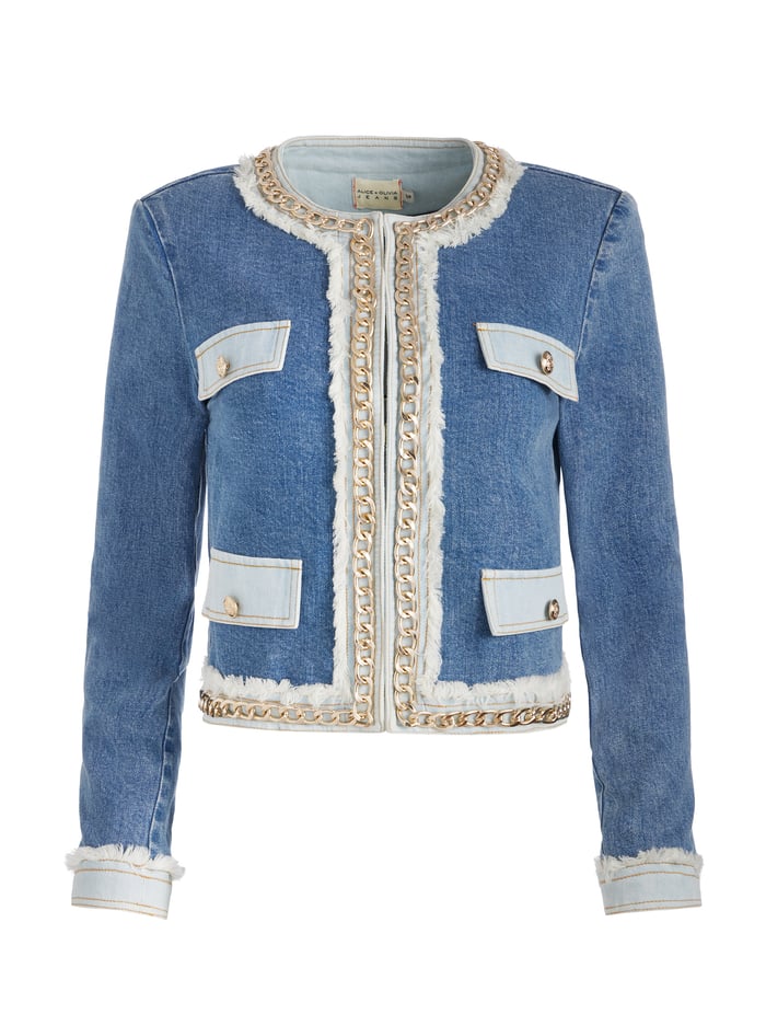 LANDON DENIM JACKET - AVERY BLUE image 5 - Alice And Olivia