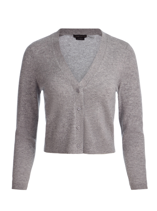 MEDIUM HEATHER GREY-GRACE CASHMERE CARDIGAN
