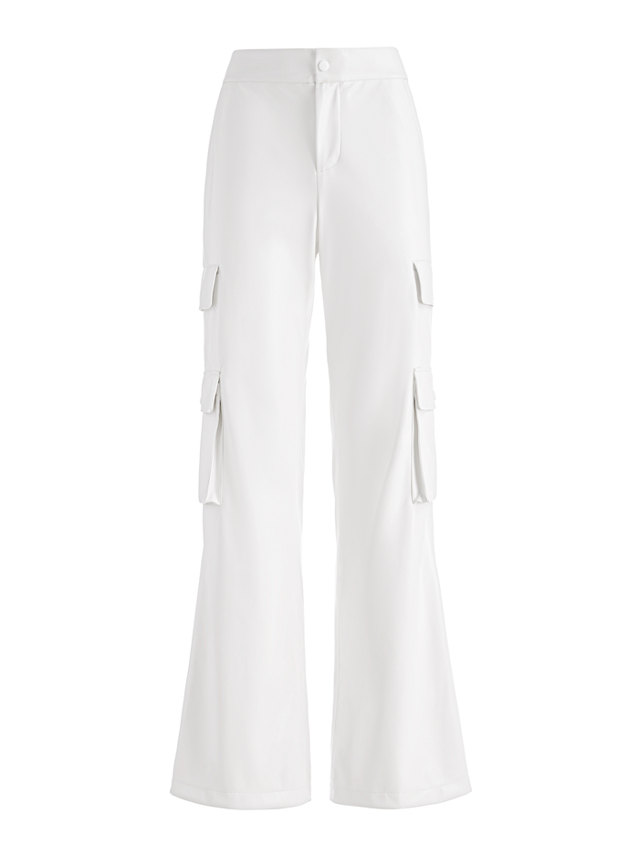 HAYES VEGAN LEATHER WIDE LEG PANT - OFF WHITE image 5 - ALICE + OLIVIA