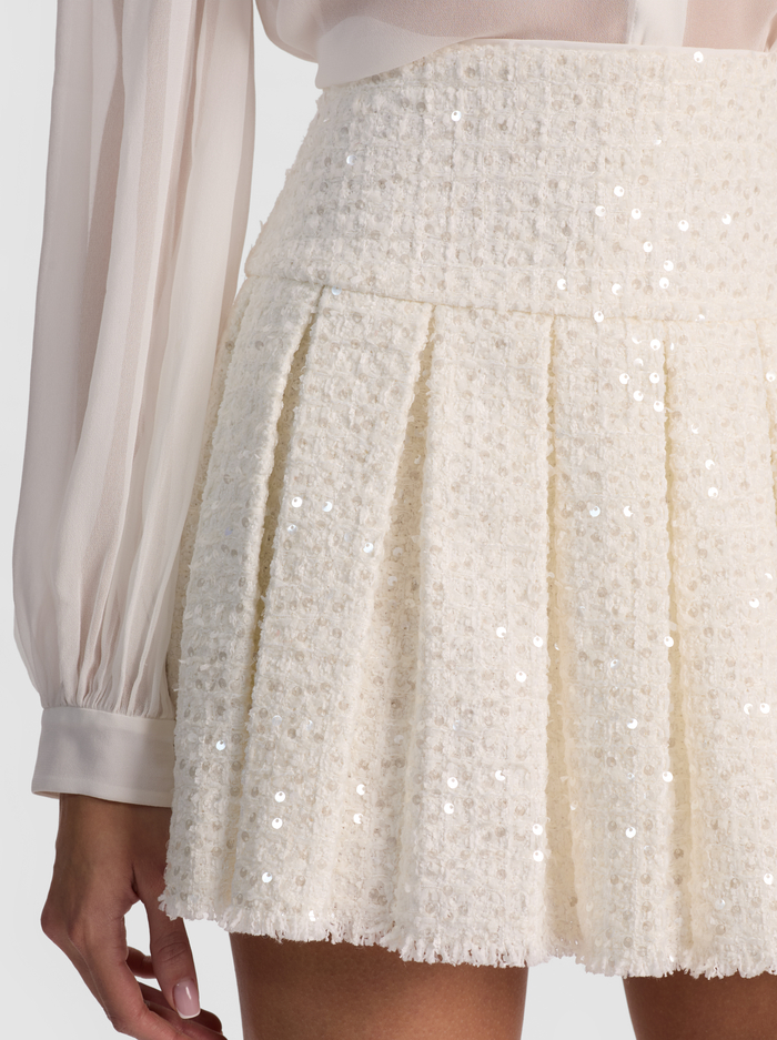 EMILIE TWEED MINI SKIRT - OFF WHITE image 3 - ALICE + OLIVIA