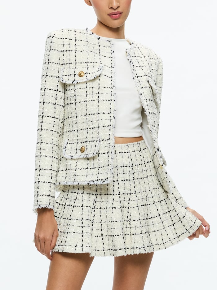 DUMONT JACKET - OFF WHITE/BLACK image 4 - Alice And Olivia