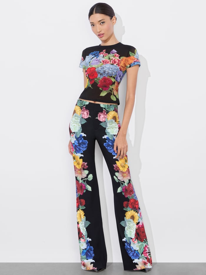 TESS TEE - GARDEN BRUNCH BLACK image 2 - Alice And Olivia
