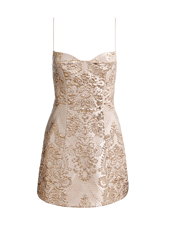 GOLD-HALLIE PEEKABOO MINI DRESS