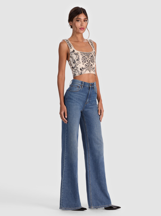 MOONLIT ROCOCO VANILLA-GUINEVERE EMBELLISHED BUSTIER