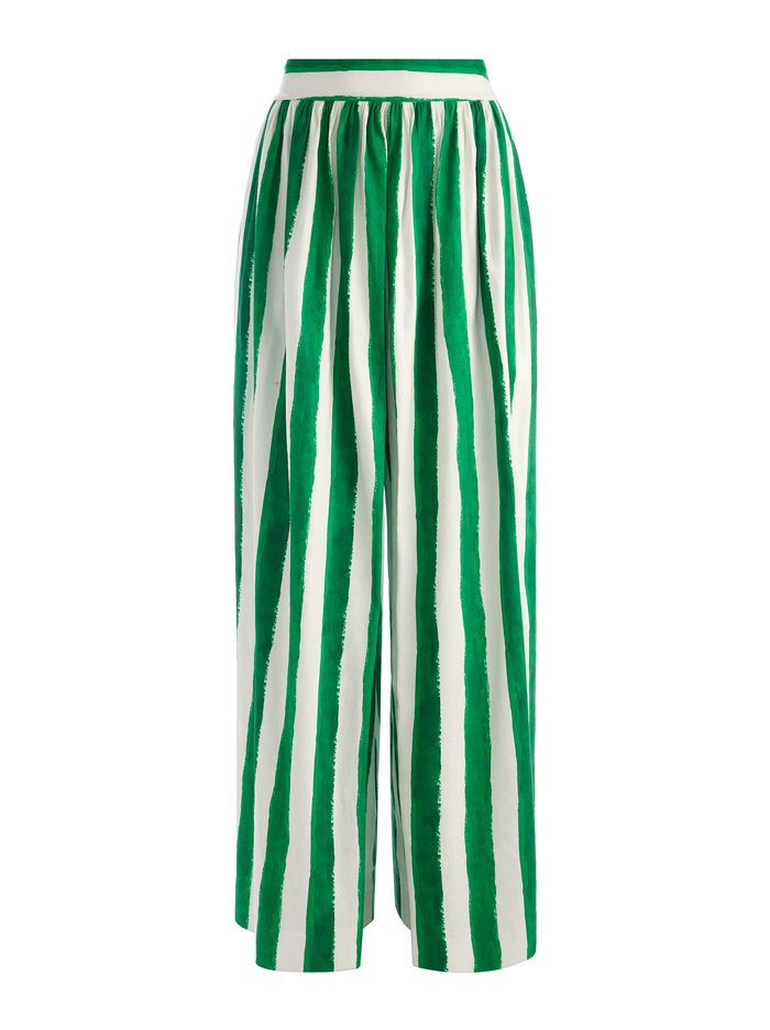 SAMARA LINEN PANT - PAINTED STRIPE LT EMERALD image 5 - Alice And Olivia