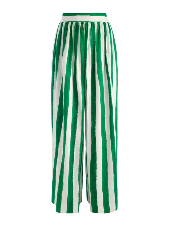 PAINTED STRIPE LT EMERALD-SAMARA LINEN PANT