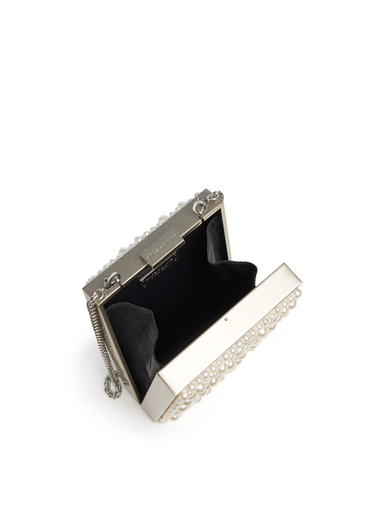 OFF WHITE-KAYLA EMBELLISHED CLUTCH