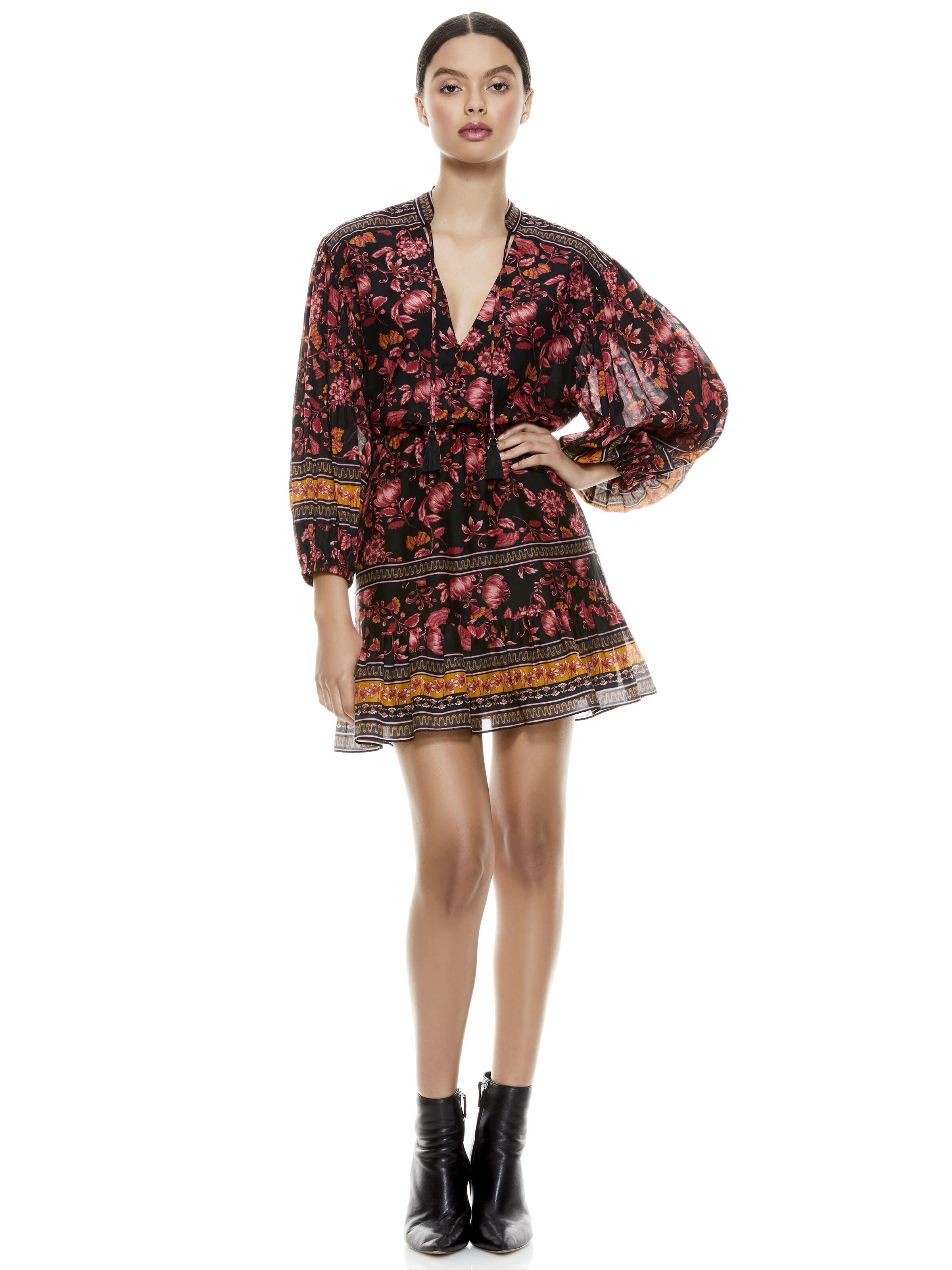 alice and olivia white floral dress