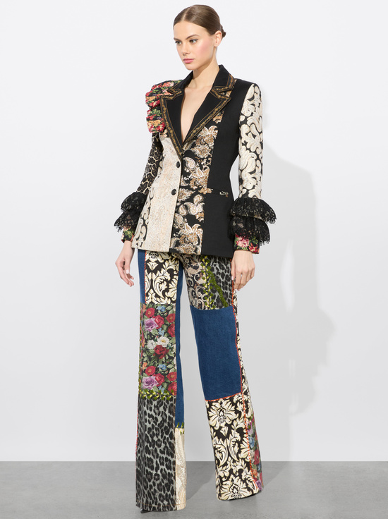 MULTI-FAIE MIXED MEDIA BLAZER