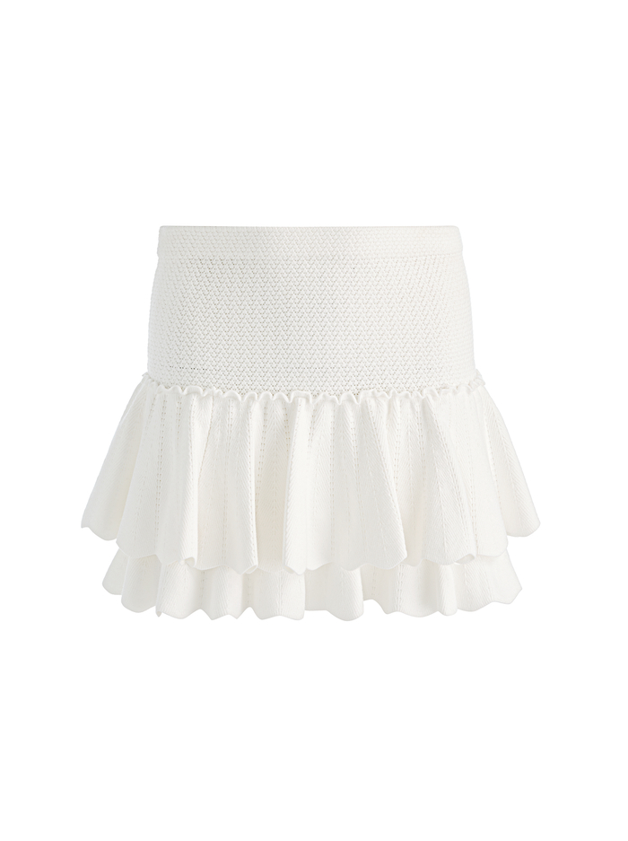 SIYA POINTELLE SKIRT - SOFT WHITE image 5 - ALICE + OLIVIA