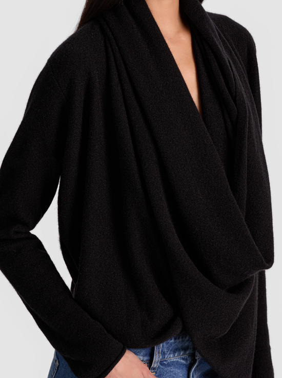 BLACK-JULES CASHMERE DRAPED PULLOVER
