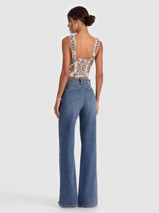 MOONLIT ROCOCO VANILLA-GUINEVERE EMBELLISHED BUSTIER