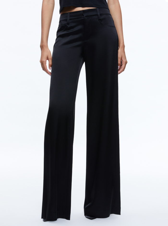 TRISH LOW RISE BAGGY PANT - BLACK - Alice And Olivia