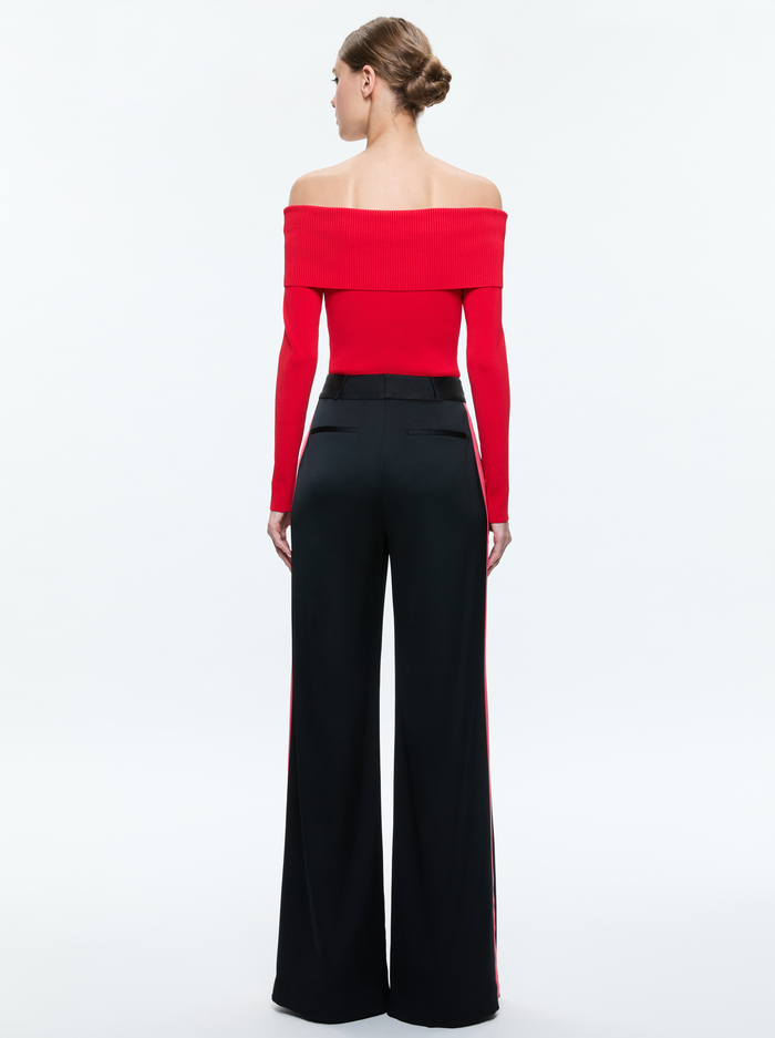 DYLAN PANT - BLACK/BRIGHT RUBY image 2 - Alice And Olivia