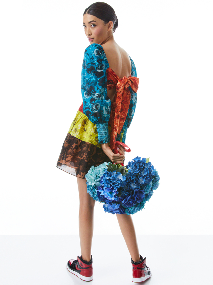 ROWEN TIERED SQUARE NECK BABYDOLL DRESS - MULTI image 1 - Alice And Olivia