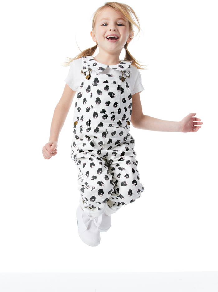 A+O x DOTTY DUNGAREES PETER PAN COLLAR TOP - STACE FACE image 5 - ALICE + OLIVIA